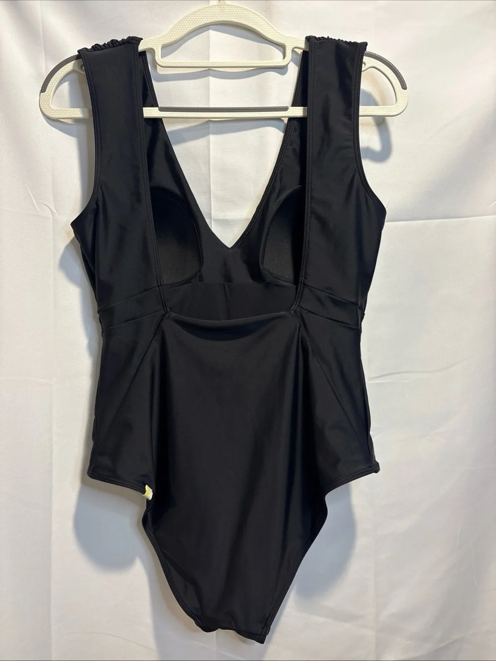 Summersalt The Ruched Backflip Black V-Neck One-Piece Swimsuit